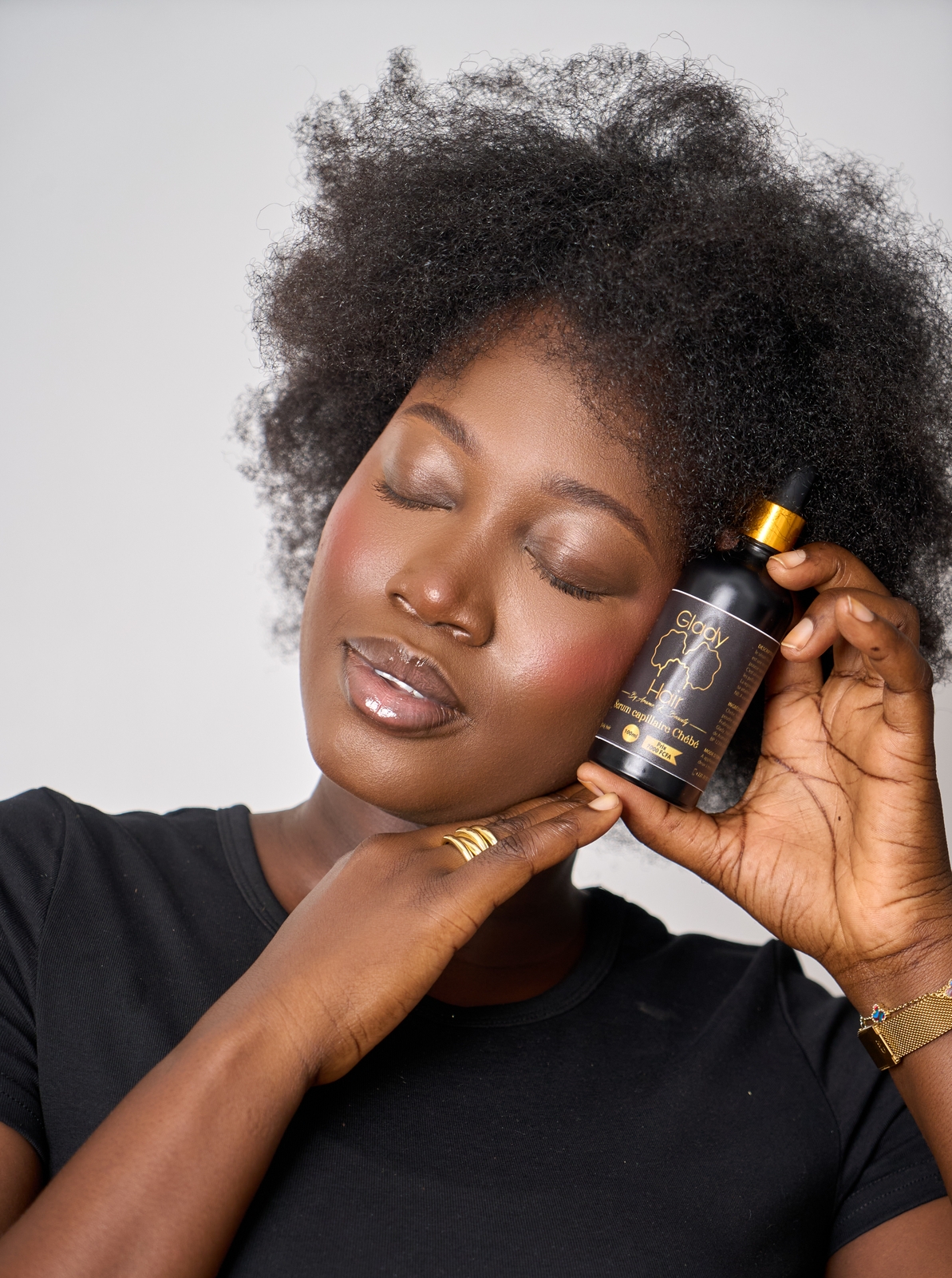 Portrait beauté, produit capillaire — photographie de Baye Dame
